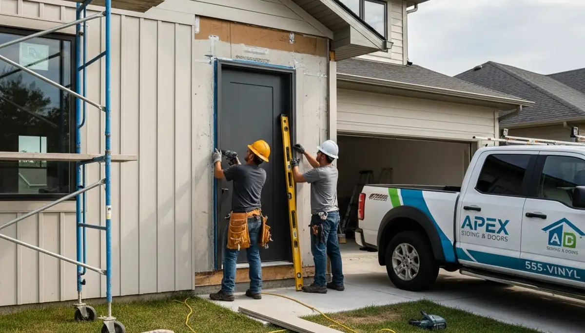 Professional vinyl siding and door installation in Greensboro, NC by Next Level Exteriors