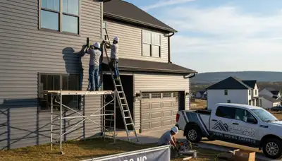 Vinyl siding installation by Greensboro, NC siding contractors for residential home exterior improvement