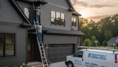 Professional vinyl siding installation on Greensboro NC home exterior