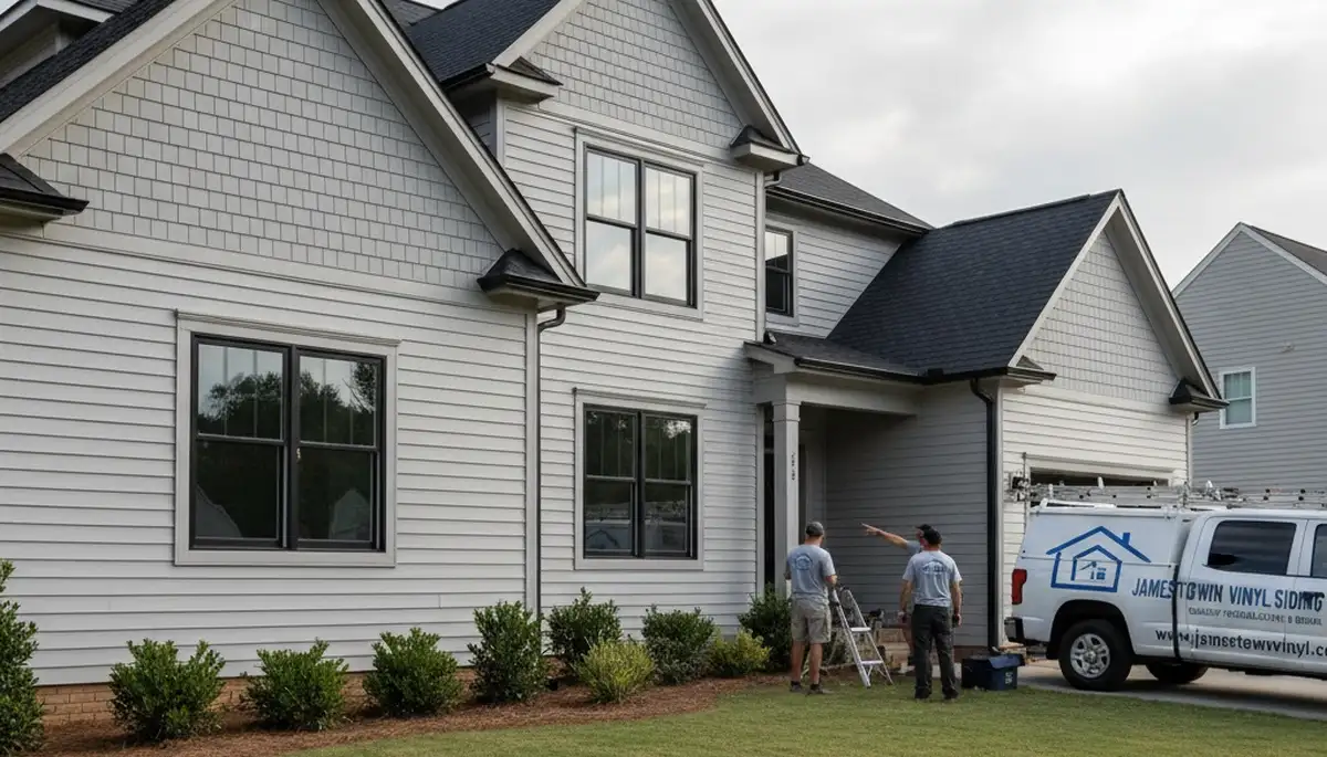 Professional vinyl siding installation on home exterior in Greensboro NC