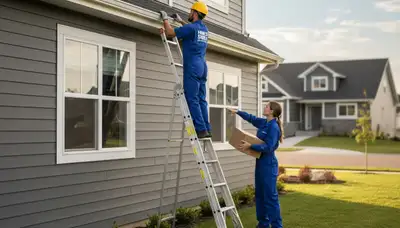 Vinyl siding repair on Greensboro NC home by Next Level Exteriors after storm damage