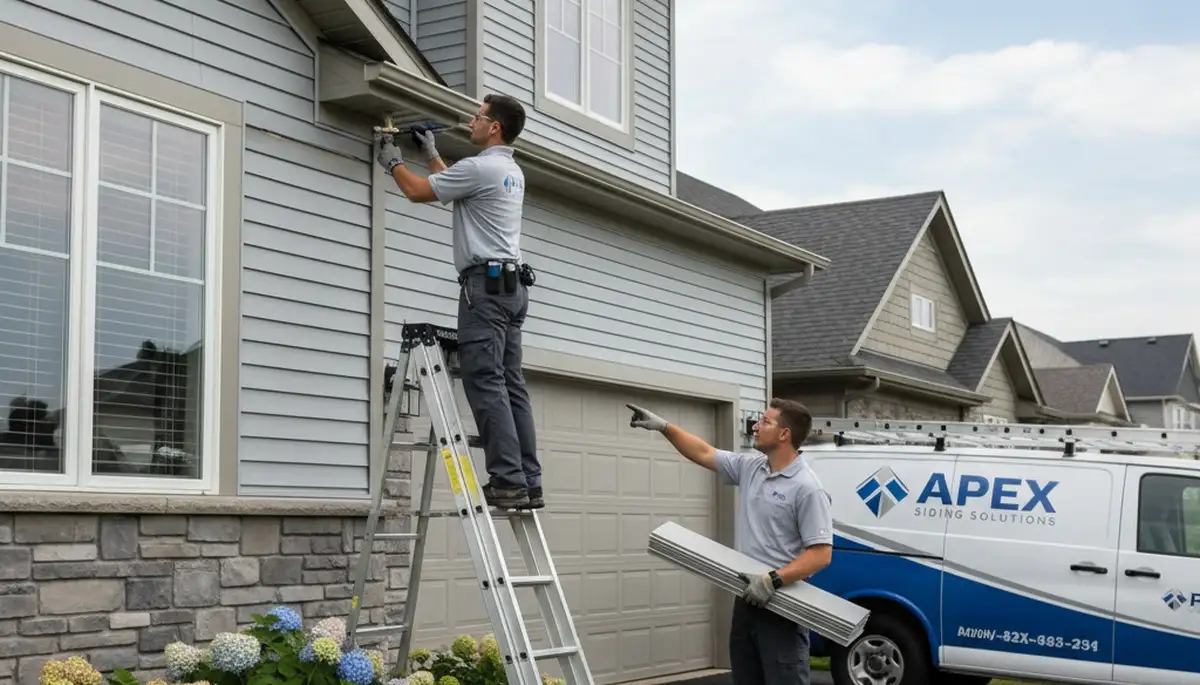 Vinyl siding repair on Greensboro NC home by Next Level Exteriors after storm damage