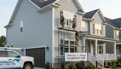 Professional vinyl siding installation on home exterior in Greensboro, NC