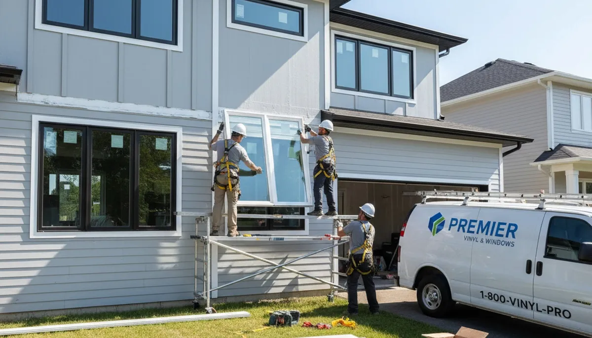Professional window installation with vinyl siding in Greensboro, NC homes by Next Level Exteriors